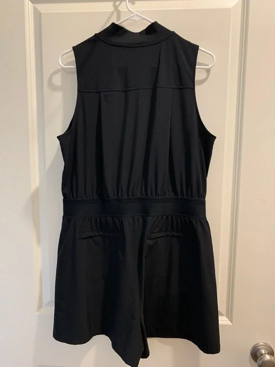 Athleta Black Sleeveless Tailored Shorts Romper - Picture 5 of 5